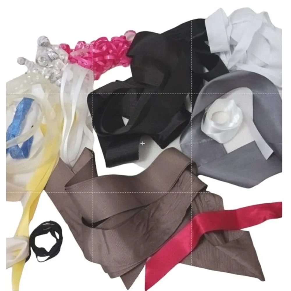 LOT of 17 Ribbons Luxe Various colors & types FABRIC, preloved Gift Box Crafting